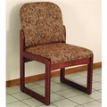 Wooden Mallet Prairie Armless Guest Chair in Mahogany - Watercolor Rose DW8-1MHWR